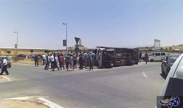 وجدة… انقلاب شاحنة عسكرية 
