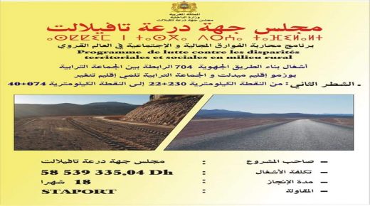 12 مليار لبناء الطريق الجهوية 704 الرابطة بين تنغير وميدلت ..والأشغال تنطلق بحول الله في شهر اكتوبر