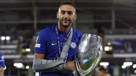 الدولي المغربي حكيم زياش يتألق ويقود تشيلسي لحسم لقب كأس السوبر الأوروبي للمرة الثانية في تاريخ الفريق