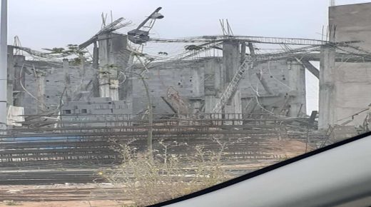 (صور).. انهيار سقف العمارة في طور الانجاز قرب مهدية رقم 3