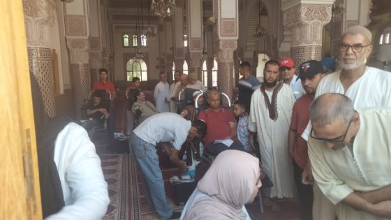 المركز الجهوي لتحاقن الدم بشراكة مع مندوبية وزارة الأوقاف والشؤون الإسلامية بمراكش ينظمان حملة التبرع بالدم بمسجد آمة الله