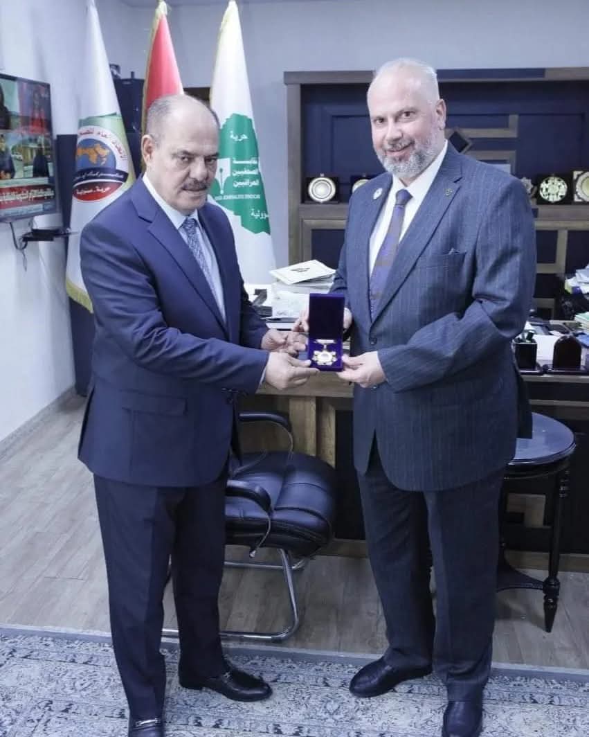 زيارة البروفسور محمد خير الغباني لنقابة الصحفيين في العاصمة العراق ـ بغداد.