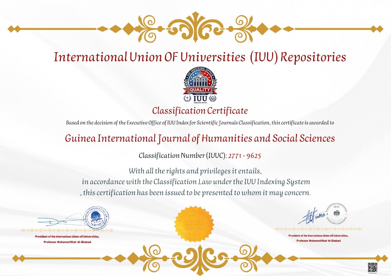 يبارك International Union of University _ اتحاد الجامعات الدولي إلى مجلة جامعة غينيا العالمية بمناسبة تسجيلها الرسمي ضمن مستوعبات IUU