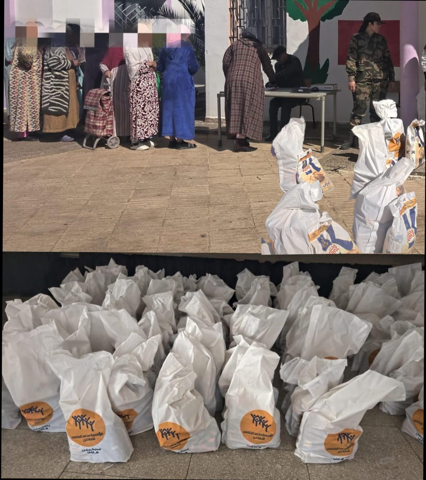تيفلت : الملحة الإدارية الاولى تقوم بتوزيع قفف رمضان بمدينة تيفلت تحت إشراف القائدة ” هاجر”