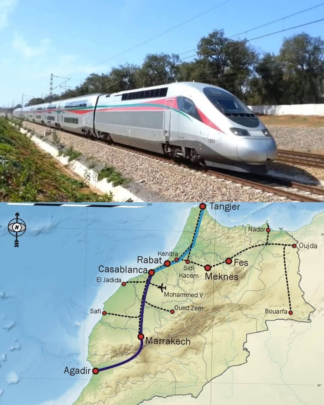 بدأ عملية تشييد القطار السريع الذي سيربط جنوب المغرب بشماله