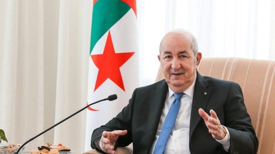 Algerian President Abdelmadjid Tebboune speaks during a meeting with Russian Foreign Minister Sergei Lavrov in Algiers, Algeria May 10, 2022. Russian Foreign Ministry/Handout via REUTERS ATTENTION EDITORS - THIS IMAGE HAS BEEN SUPPLIED BY A THIRD PARTY. NO RESALES. NO ARCHIVES. MANDATORY CREDIT.