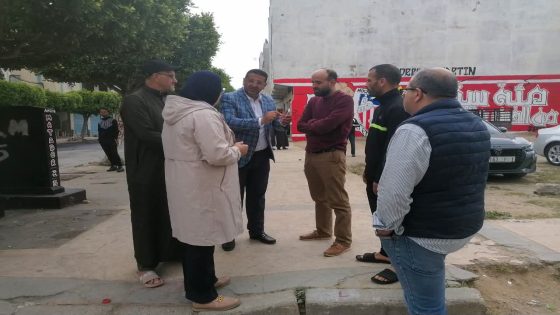 رئيس جماعة مرتيل يقوم بزيارة تفقدية للوقوف على سير أشغال تزفيت وتقوية شارع طارق بن زياد الكائن بحي أحريق