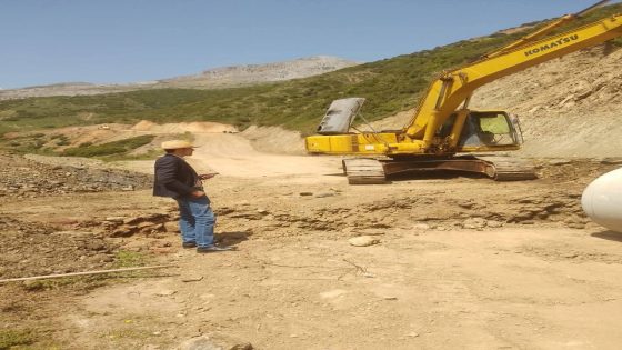 رئيس مجلس جماعة عليين يقوم بزيارة ميدانية للوقوف على مدى تقدم الأشغال بالطريق الرابطة بين دوار عين ليين ودوار كدانة.
