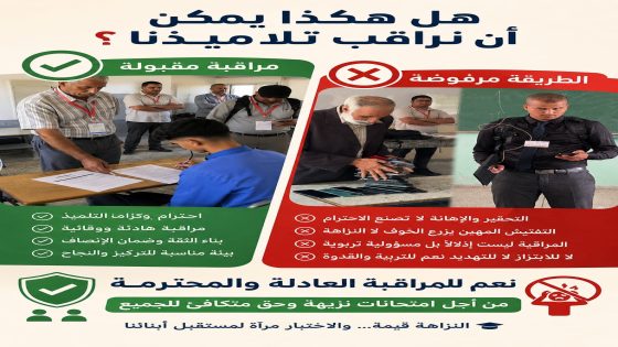 أثارت الصور المتداولة من بعض مراكز الامتحانات نقاشا واسعا حول أساليب مراقبة المترشحين خلال الاختبارات الإشهادية