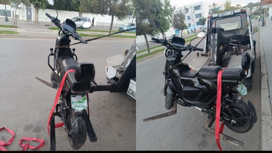 مكنت كاميرات المراقبة المجالية بقاعة القيادة و التنسيق بولاية امن طنجة من توقيف و حجز دراجة كهربائية
